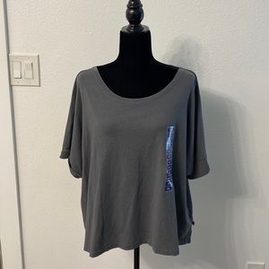 NWT Dark Gray Cuff Short Sleeve Gap Washed Fashion Tee Size XXL 100% Cotton